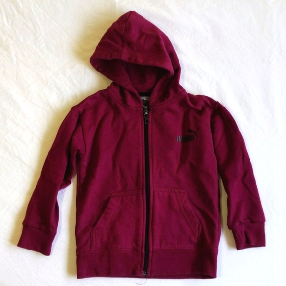 puma unisex maroon purple zip-up hoodie sweatshirt 3T toddler - Picture 1 of 8